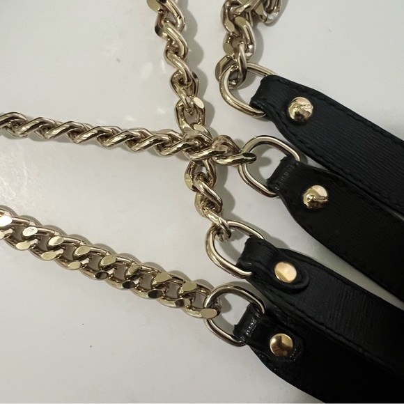 Furla Black Shoulder Bag with Gold Chain - Picture 9 of 16